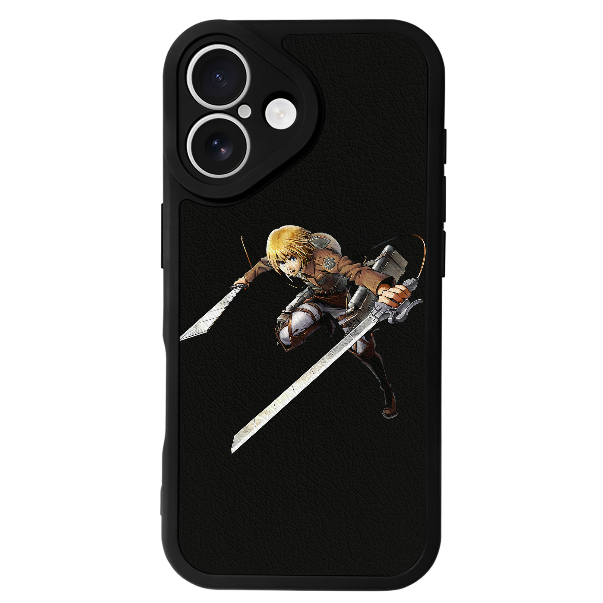 （画像用） 進撃の巨人 アルミン·アルレルト Attack on Titan Armin Arlert 【iPhone 16シリーズ対応】シリコンスマホケース（レザー調） 材質：シリコン